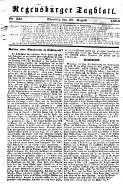 Regensburger Tagblatt Dienstag 28. August 1860