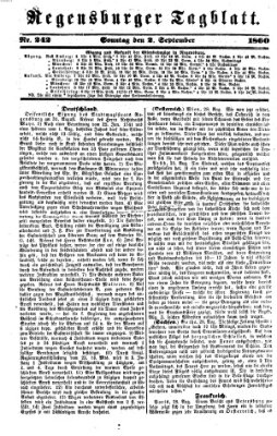 Regensburger Tagblatt Sonntag 2. September 1860