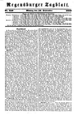 Regensburger Tagblatt Montag 10. September 1860