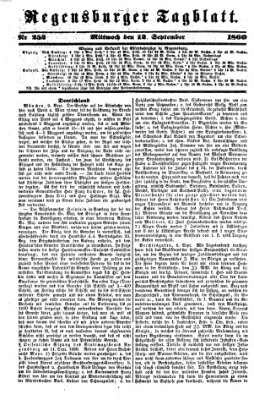 Regensburger Tagblatt Mittwoch 12. September 1860