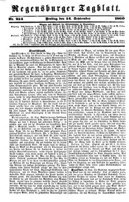 Regensburger Tagblatt Freitag 14. September 1860