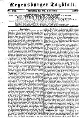 Regensburger Tagblatt Dienstag 25. September 1860