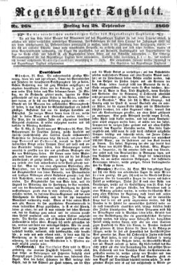 Regensburger Tagblatt Freitag 28. September 1860