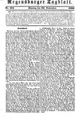 Regensburger Tagblatt Sonntag 30. September 1860