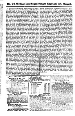 Regensburger Tagblatt Samstag 18. August 1860