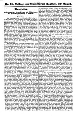 Regensburger Tagblatt Donnerstag 30. August 1860