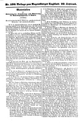 Regensburger Tagblatt Samstag 22. September 1860