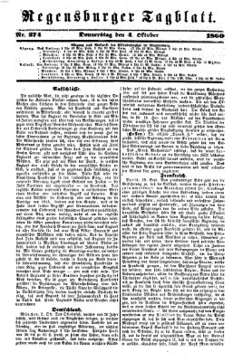 Regensburger Tagblatt Donnerstag 4. Oktober 1860