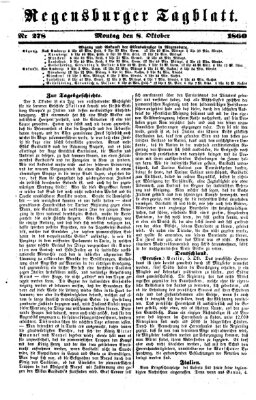 Regensburger Tagblatt Montag 8. Oktober 1860