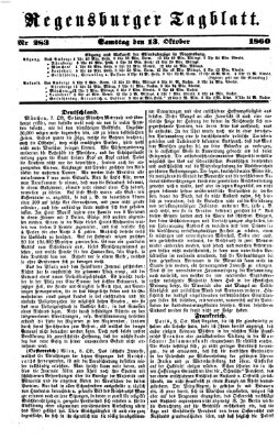 Regensburger Tagblatt Samstag 13. Oktober 1860