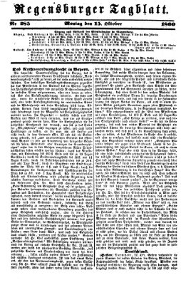 Regensburger Tagblatt Montag 15. Oktober 1860