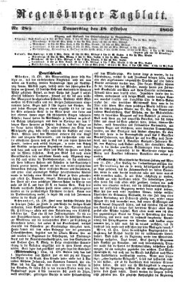 Regensburger Tagblatt Donnerstag 18. Oktober 1860