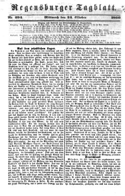 Regensburger Tagblatt Mittwoch 24. Oktober 1860