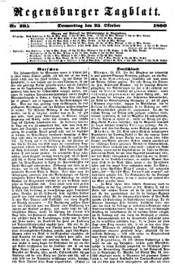 Regensburger Tagblatt Donnerstag 25. Oktober 1860