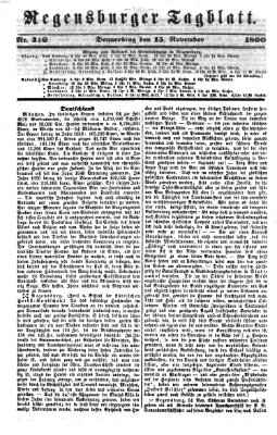 Regensburger Tagblatt Donnerstag 15. November 1860