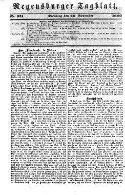 Regensburger Tagblatt Dienstag 20. November 1860