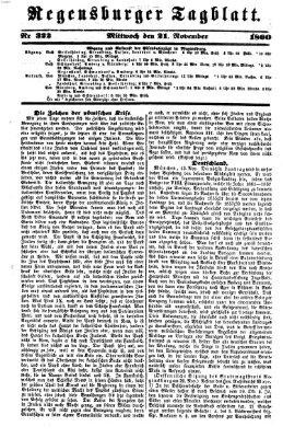 Regensburger Tagblatt Mittwoch 21. November 1860