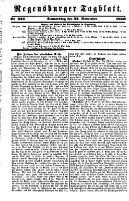 Regensburger Tagblatt Donnerstag 22. November 1860