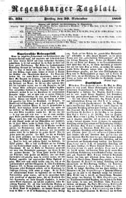 Regensburger Tagblatt Freitag 30. November 1860