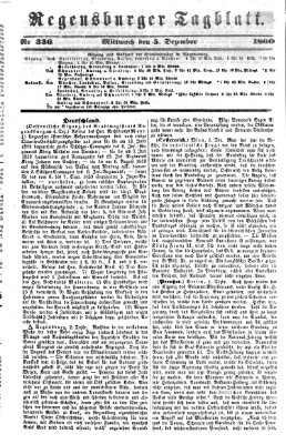 Regensburger Tagblatt Mittwoch 5. Dezember 1860