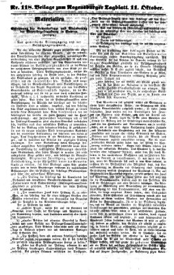 Regensburger Tagblatt Donnerstag 11. Oktober 1860