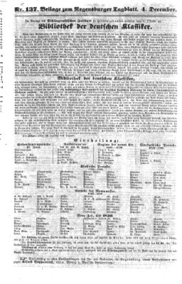 Regensburger Tagblatt Dienstag 4. Dezember 1860