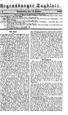 Regensburger Tagblatt Donnerstag 3. Januar 1861