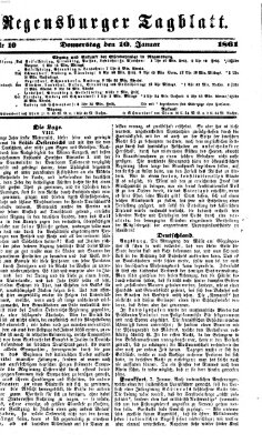 Regensburger Tagblatt Donnerstag 10. Januar 1861