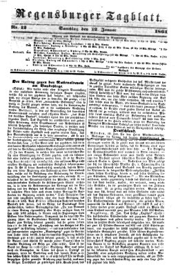 Regensburger Tagblatt Samstag 12. Januar 1861