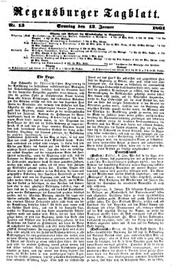 Regensburger Tagblatt Sonntag 13. Januar 1861