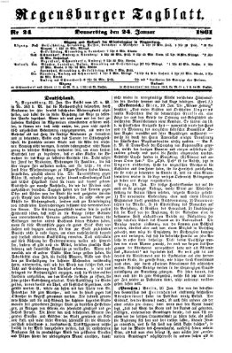 Regensburger Tagblatt Donnerstag 24. Januar 1861