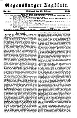 Regensburger Tagblatt Mittwoch 13. Februar 1861