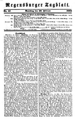 Regensburger Tagblatt Samstag 16. Februar 1861