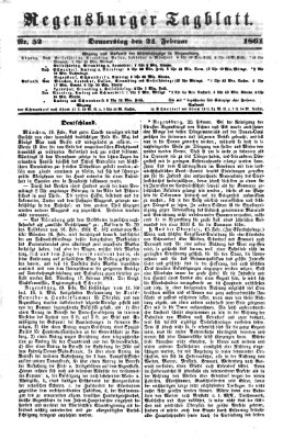 Regensburger Tagblatt Donnerstag 21. Februar 1861