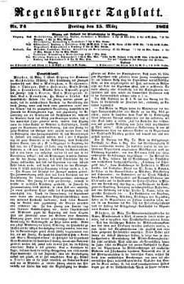 Regensburger Tagblatt Freitag 15. März 1861