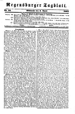 Regensburger Tagblatt Mittwoch 3. April 1861