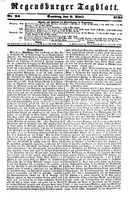 Regensburger Tagblatt Samstag 6. April 1861