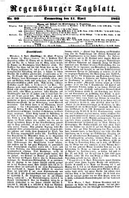 Regensburger Tagblatt Donnerstag 11. April 1861