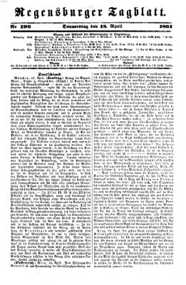 Regensburger Tagblatt Donnerstag 18. April 1861