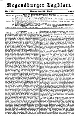 Regensburger Tagblatt Montag 22. April 1861