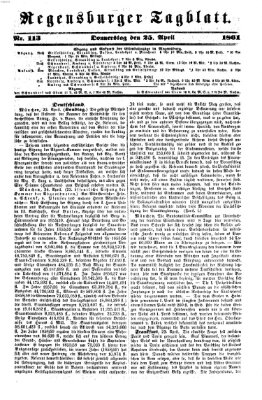 Regensburger Tagblatt Donnerstag 25. April 1861