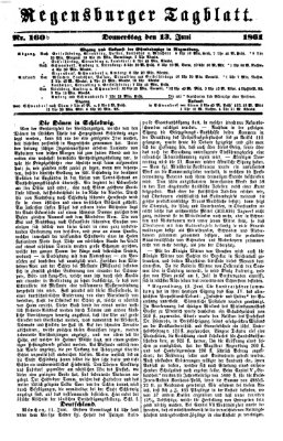 Regensburger Tagblatt Donnerstag 13. Juni 1861