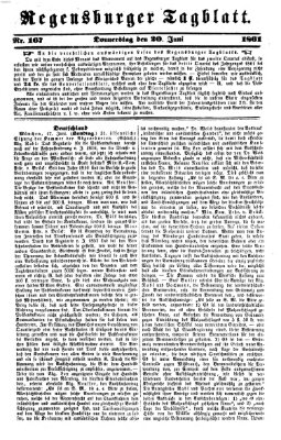 Regensburger Tagblatt Donnerstag 20. Juni 1861