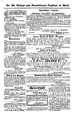 Regensburger Tagblatt Samstag 6. April 1861