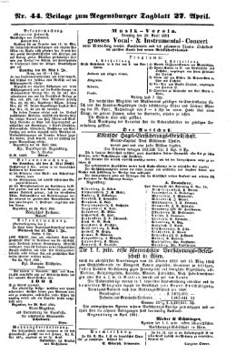 Regensburger Tagblatt Samstag 27. April 1861