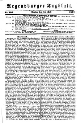 Regensburger Tagblatt Montag 15. Juli 1861