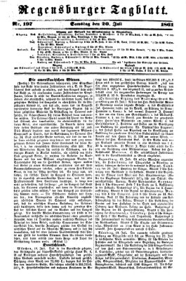 Regensburger Tagblatt Samstag 20. Juli 1861