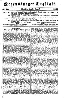 Regensburger Tagblatt Samstag 3. August 1861