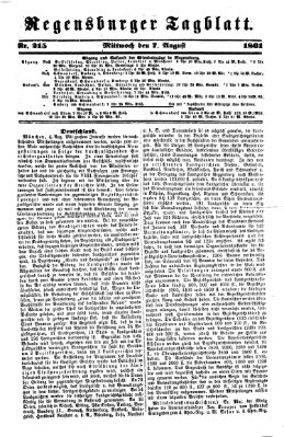 Regensburger Tagblatt Mittwoch 7. August 1861