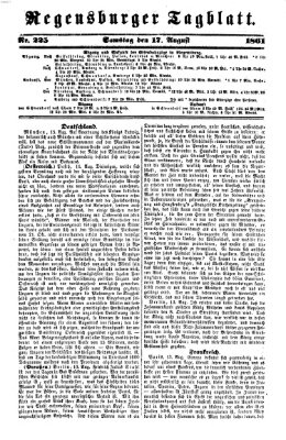 Regensburger Tagblatt Samstag 17. August 1861